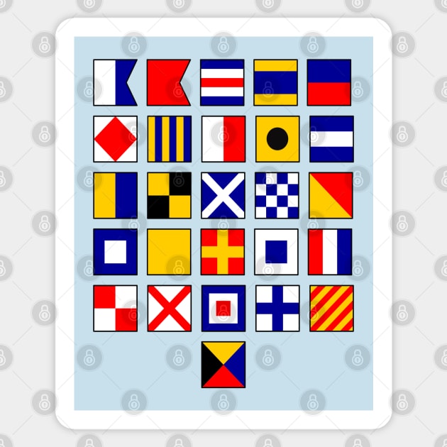 Nautical Flag Alphabet International Maritime Signal Flags Sticker by Yesteeyear